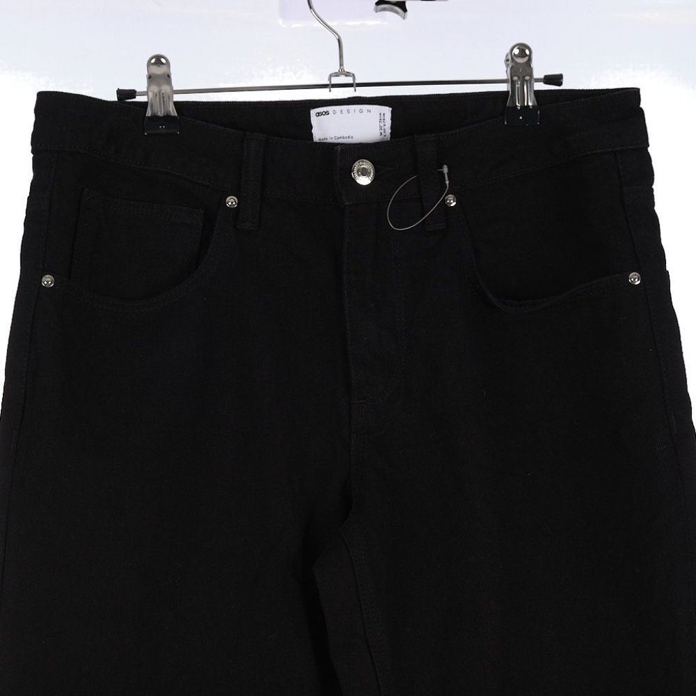 Asos Design Black 100% Cotton Denim Slim Skinny Jeans NWOT - Picture 2 of 7